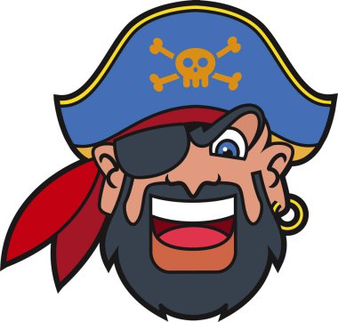 Korsan çizgi film karakter yüz