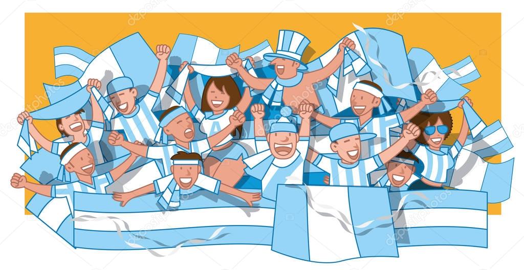Argentina Soccer fans cheering