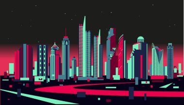 Bangkok vektör stilize manzarası