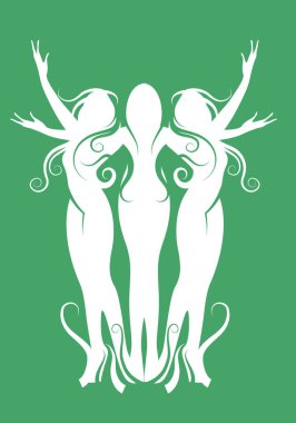 Üç kadın stilize siluet