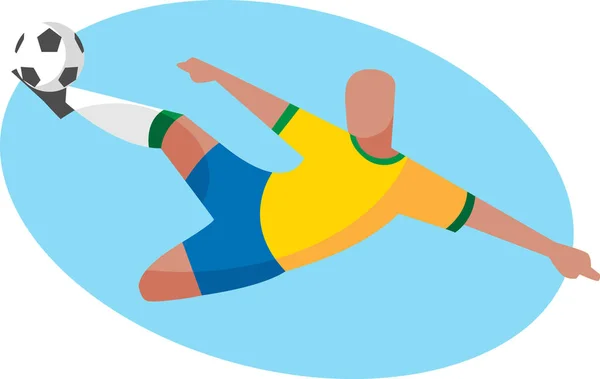 Brasil Fotballspiller Aksjon – stockvektor
