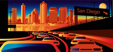 San Diego California ector manzarası