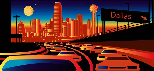 Dallas Texas Vector Skyline — Stockvector