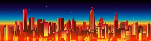 Ciudad Nueva York Skyline — Archivo Imágenes Vectoriales