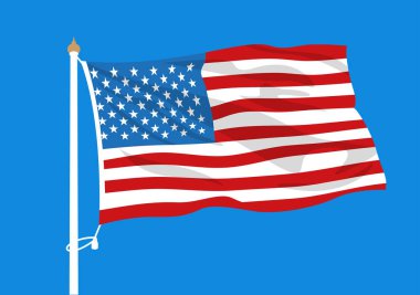 Amerika Birleşik Devletleri vektör gökyüzünde bayrak sallayarak
