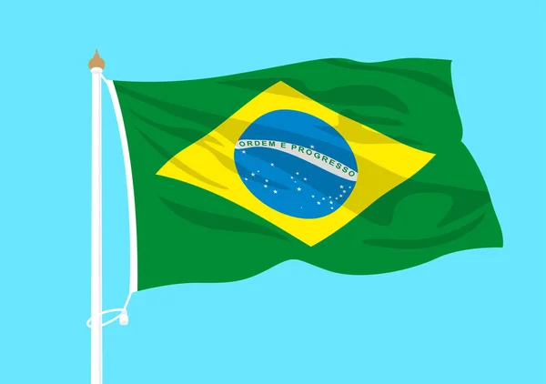 ブラジル ベクトル旗空に — ストックベクタ
