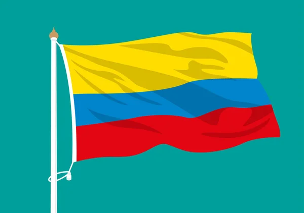 Colombia Vector Flag Waving Sky — Stock Vector