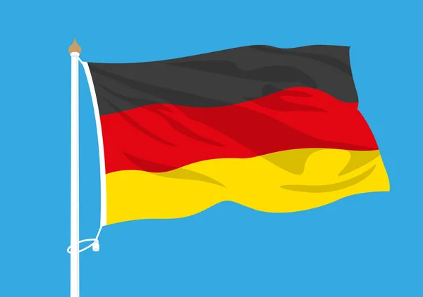 Německo Vektor Vlajka Mávala Obloze — Stockový vektor