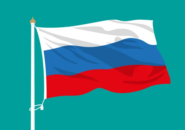 Rusia Vector Bandera Ondeando Cielo — Vector de stock