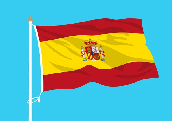 Векторный Флаг Испании Машущий Небе — стоковый вектор