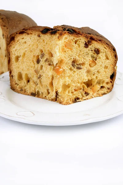 Tranches de panettone artisanal italien typique — Photo