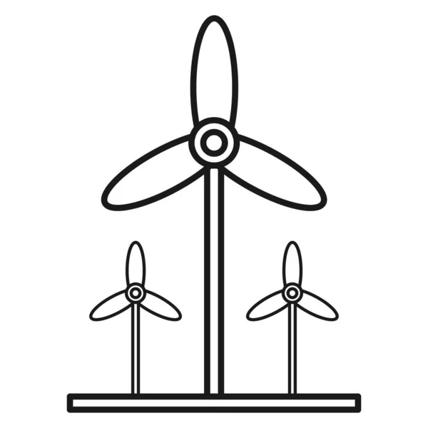 生态图标 三个风车被白色背景隔离 矢量说明 — 图库矢量图片