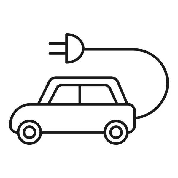 生態アイコン 電気自動車 白い背景に隔離されている ベクターイラスト — ストックベクタ