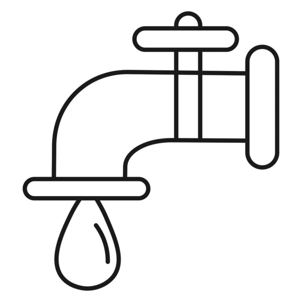 Ikona Ekologiczna Kranówka Kroplą Wody Odizolowany Białym Tle Ilustracja Wektora — Wektor stockowy