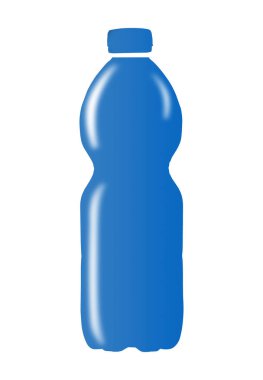 Su dolu mavi şişe.