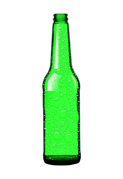Пустая зеленая бутылка пива — стоковое фото