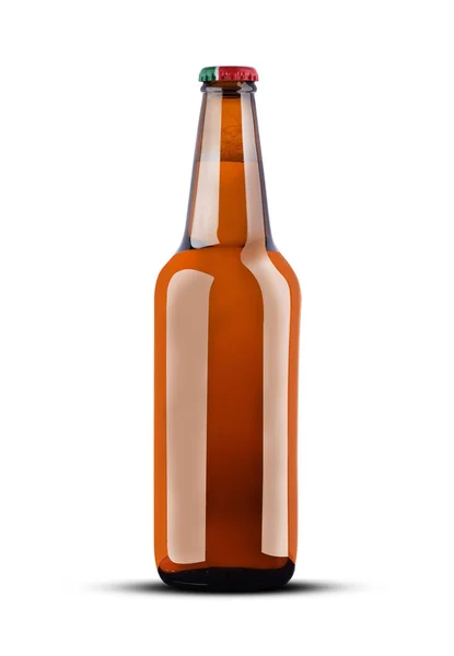 Brown bottle with beer — Stock Photo, Image