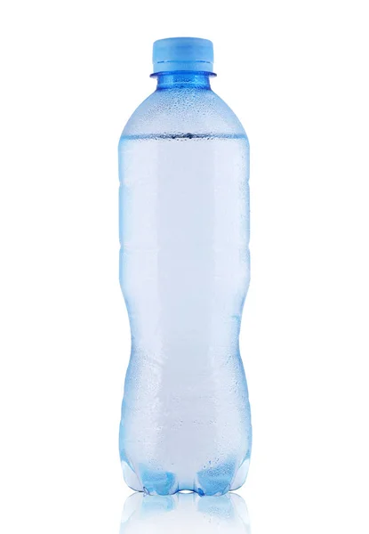 Small plastic bottle with mineral water — Stock Photo, Image