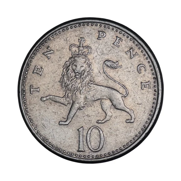Десять пенсів англійська монета — стокове фото