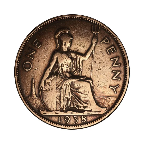 Egy penny érme 1938-ból — Stock Fotó