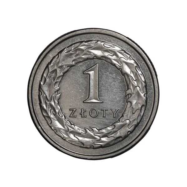 Polská mince s nominální hodnotou 1 od roku 2018 — Stock fotografie