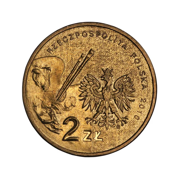 The reverse of a Polish commemorative coin — Stock Photo, Image