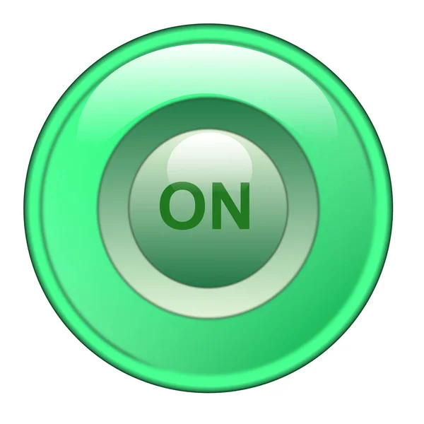 Зелена кнопка увімкнути — стокове фото