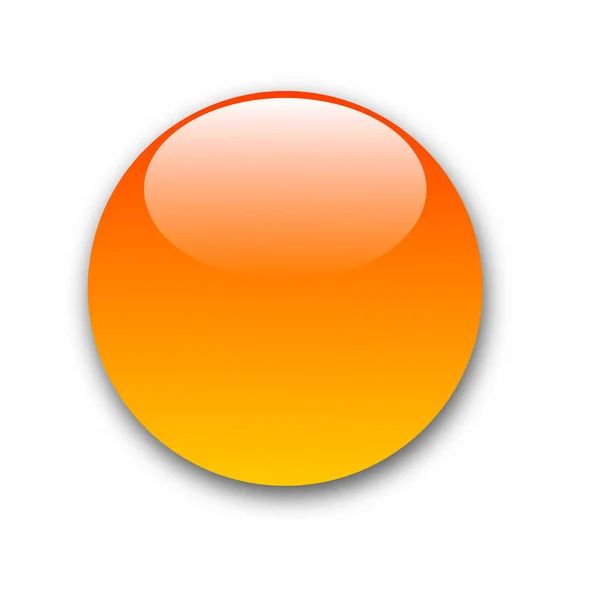 Orange button with reflection — Stock Photo, Image