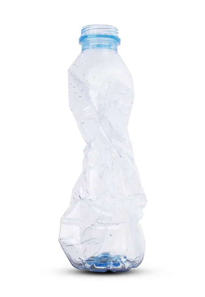 Gyűrött kis műanyag vizes palack — Stock Fotó