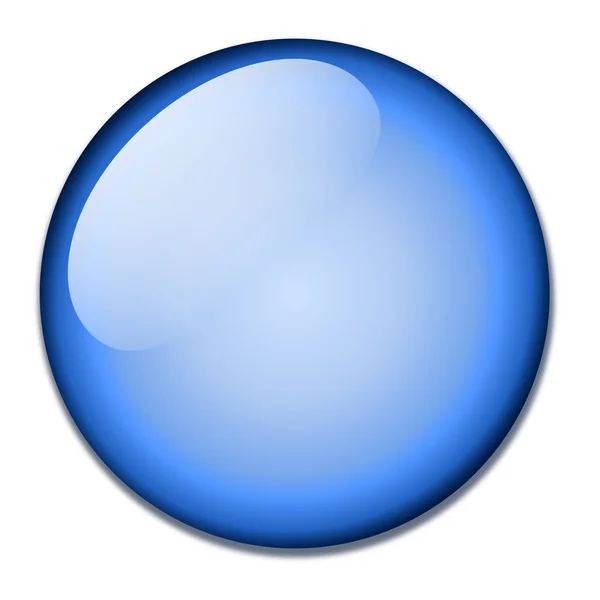 Голубая кнопка с отражением — стоковое фото