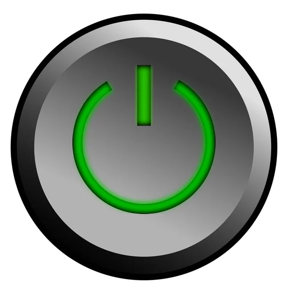 Gray power button — Stock Photo, Image