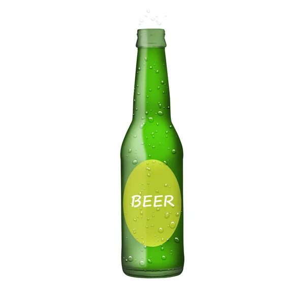 Groene fles bier — Stockfoto