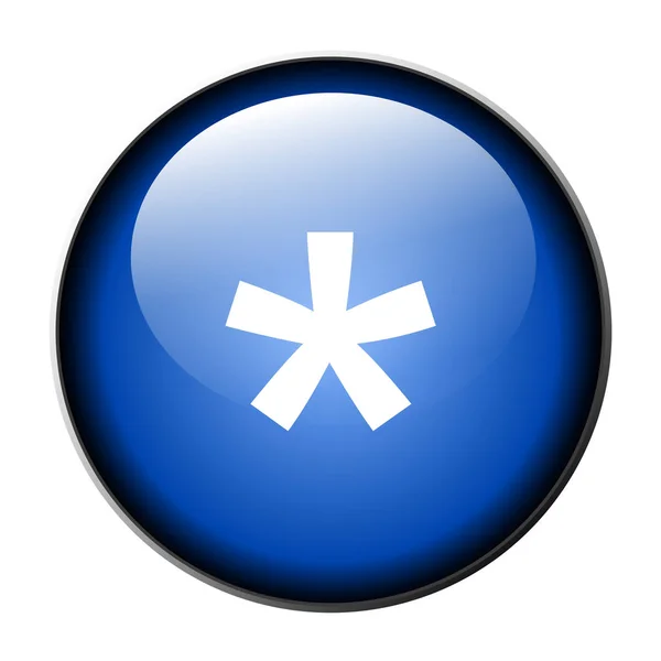 Blue button with a star — Stock Photo, Image