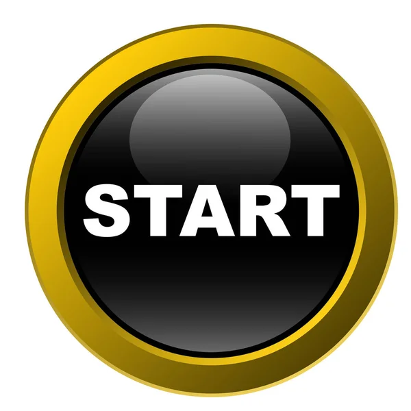 Black start button — Stock Photo, Image