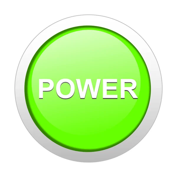 Green power button — Stock Photo, Image