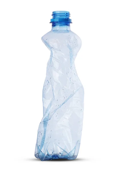 Pequena garrafa de água de plástico amassada — Fotografia de Stock