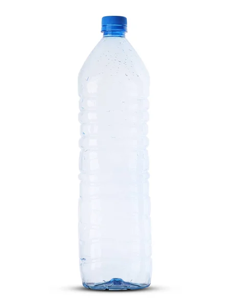 Big empty plastic bottle with drops — Stock Photo, Image