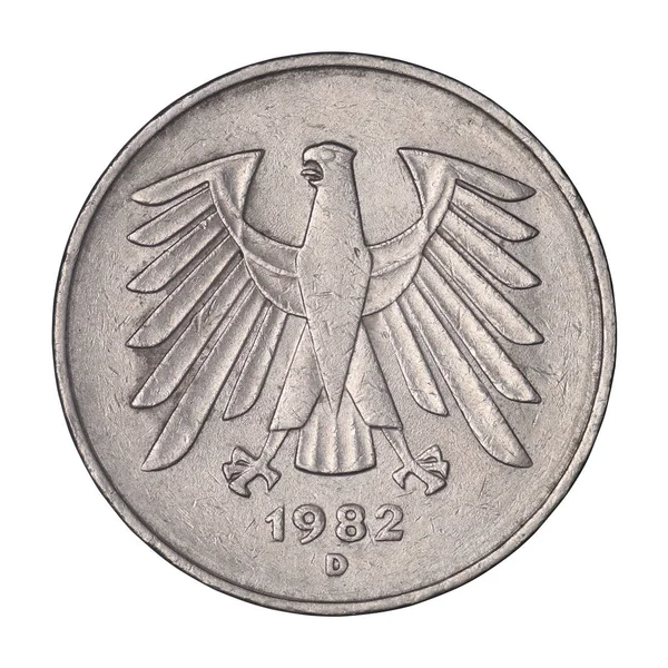 German five mark coin from 1982 — Stock Photo, Image