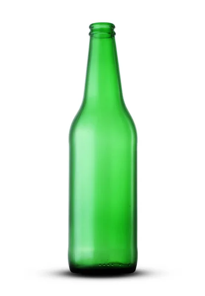 Зеленая пустая бутылка пива — стоковое фото