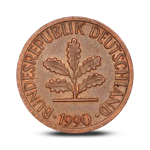 Moneta tedesca da 1 pfennig del 1990 — Foto Stock