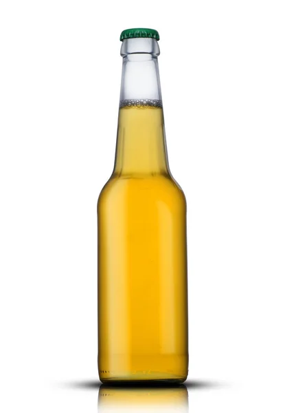 Piccola bottiglia non aperta con birra — Foto Stock