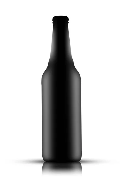 Black beer bottle with shadows — Stock Photo, Image