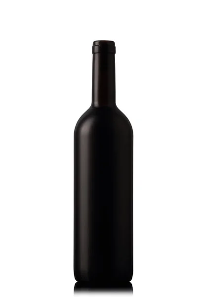 Kırmızı şaraplı siyah şişe. — Stok fotoğraf