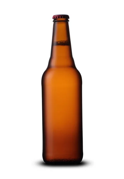 Botella marrón con cerveza —  Fotos de Stock