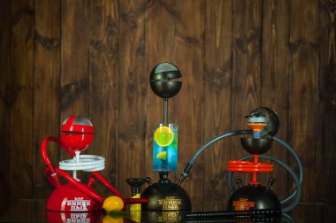 Menü nargile ahşap duvar