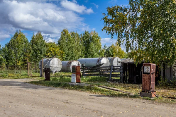 Verlassene Tankstelle Der Nähe Der Stadt Tjumen Westsibirien Russland — Stockfoto