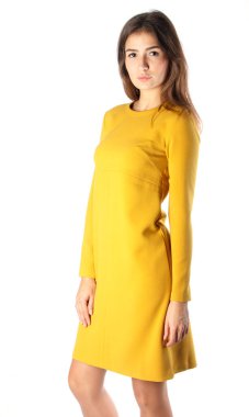 Genç izole kadın modeli gülümseme rahat