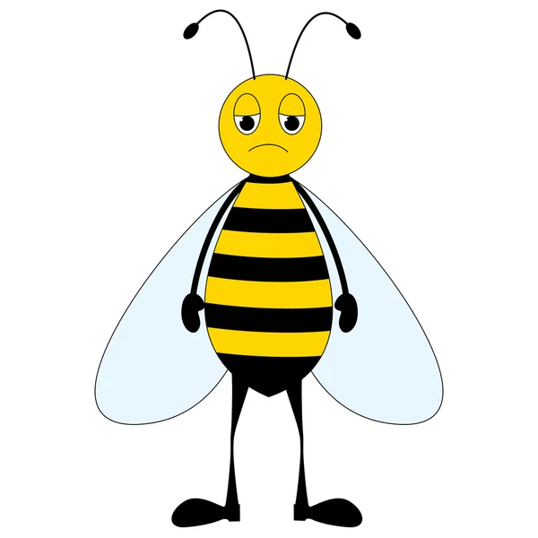 Dibujos animados triste abeja — Vector de stock