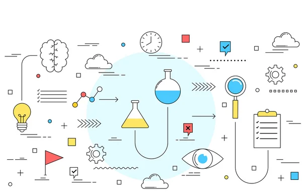 Conceito de ensaio e experimentação —  Vetores de Stock