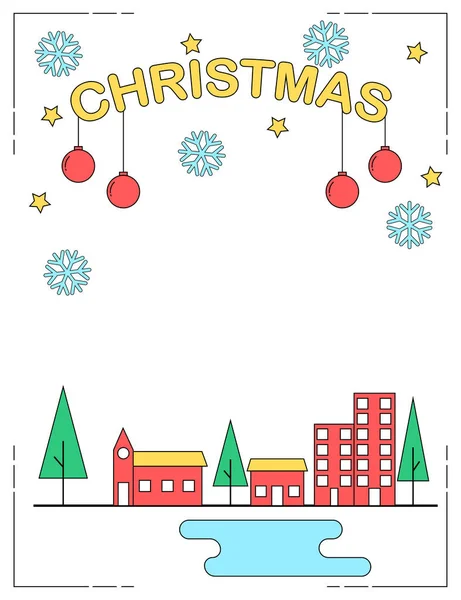 Ligne de célébration de Noël illustration de style — Image vectorielle